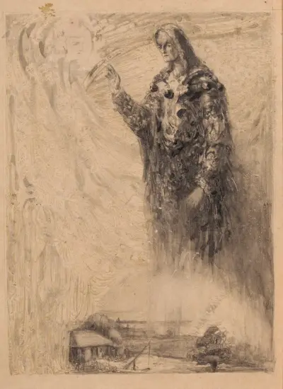 Illustration for Juliusz Słowacki’s poem “The Ghost King” av Franciszek Siedlecki