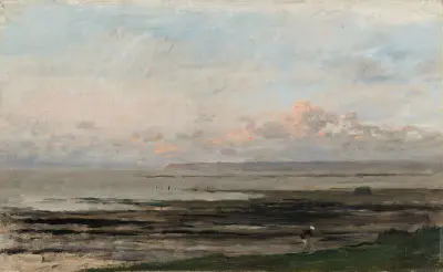Beach at Ebb Tide av Charles François Daubigny