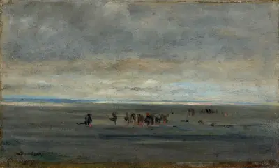Sbírání mušlí, Charles François Daubigny