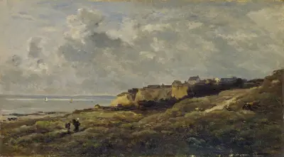 Pobřežní krajina v Normandii (Villerville-sur-Mer), Charles François Daubigny