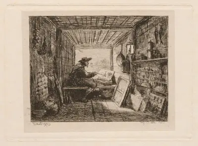 Ateliér na lodi, Charles François Daubigny