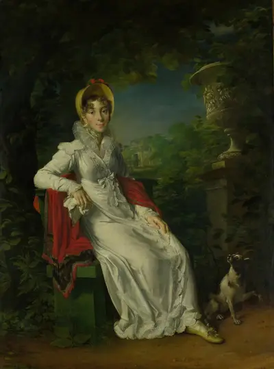 Carolina Ferdinanda Louisa of Sicily (1798-1870). Wife of Charles Ferdinand, Duc de Berry, in the Park of Bagatelle in the Bois de Boulogne (near Paris) von François Gérard