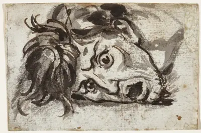 Head of man, open-mouthed and wide-eyed von François Gérard