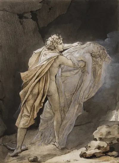 Orpheus tries to hold on to Eurydice von François Gérard