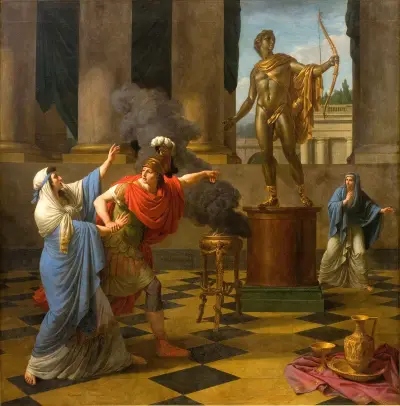 Alexander Consulting the Oracle of Apollo av Louis-Jean-François Lagrenée