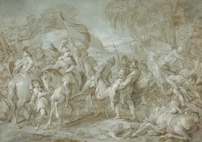 Alexander and Porus early av François Lemoyne