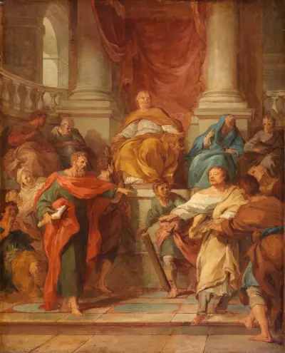 Elymas the Sorcerer Struck with Blindness, sketch av François Lemoyne