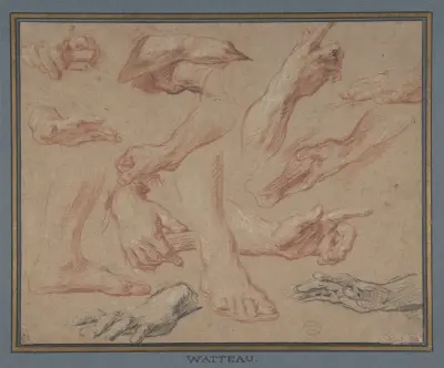 Studies of Hands and Feet av François Lemoyne