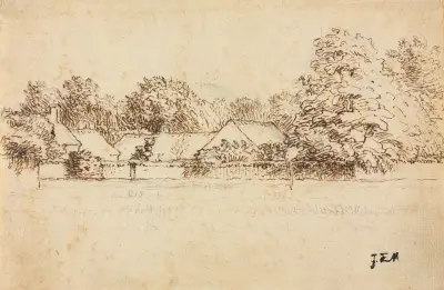 Cottages av Jean-François Millet