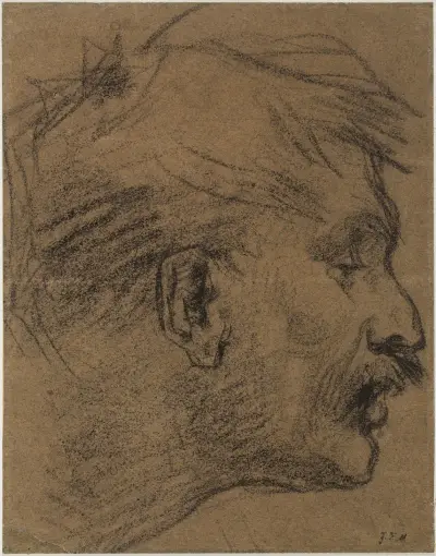 Head of a Man in Profile av Jean-François Millet
