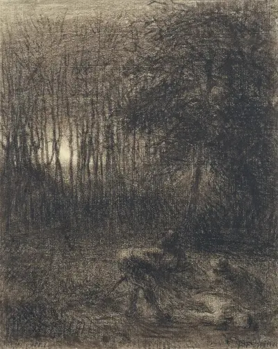 Nocturnal Scene in a Forest av Jean-François Millet