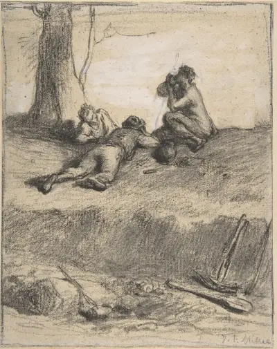 Roadworkers at Lunch av Jean-François Millet