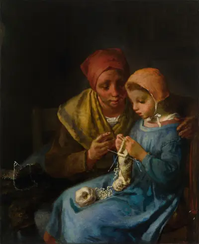 The Knitting Lesson, 1869 av Jean-François Millet