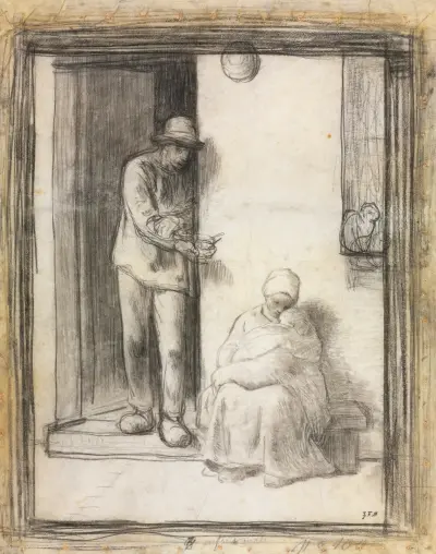 The Sick Child av Jean-François Millet