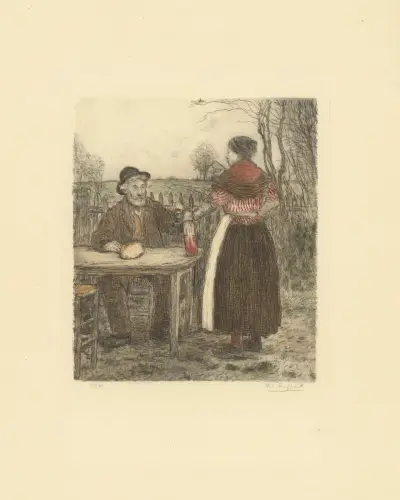 A votre santé, la mère Bontemps av Jean François Raffaëlli