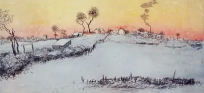La Neige, Soleil Couchant av Jean François Raffaëlli