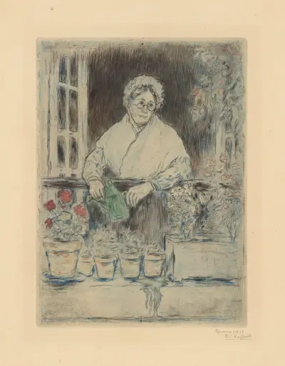 The old lady’s garden av Jean François Raffaëlli