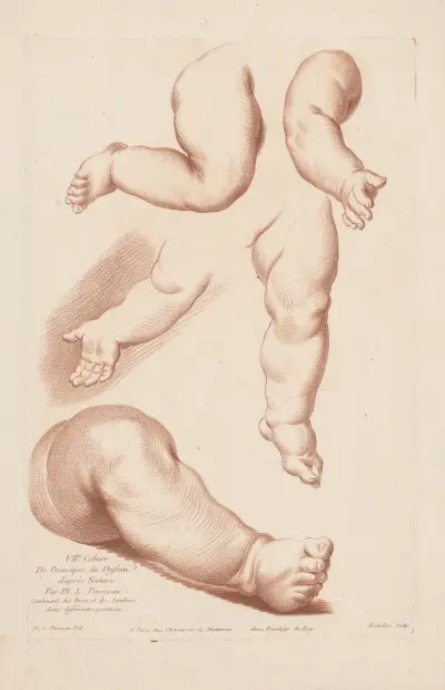 Komposition mit drei Beinen und zwei Armen von Louis-François Roubiliac