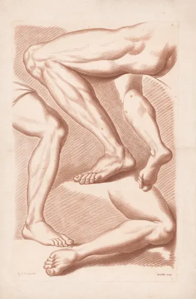 Vier Beine in verschiedenen Stellungen von Louis-François Roubiliac