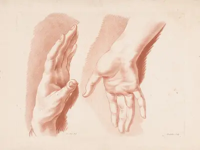 Zwei Hände, 1749 – Nr. 2 von Louis-François Roubiliac