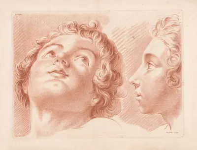Zwei Knabenköpfe von Louis-François Roubiliac