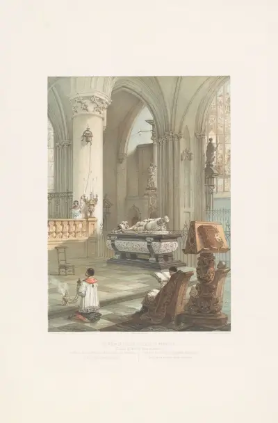 Interior of St Gudule’s church Brussels av François Stroobant