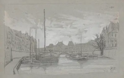 Paris (bateaux sur la Seine près d’un pont), 1877 – nr 2 av Jean-François Taelemans