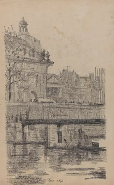 Paris (vue de la Seine et du Collège des Quatre Nations (actuellement siège de l’Institut de France), 1877 – nr 1 av Jean-François Taelemans