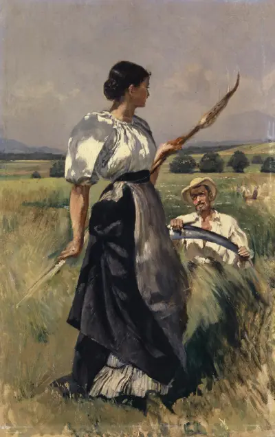 Mower and Harvester, Frank Buchser