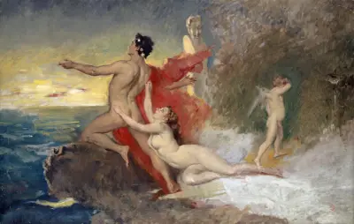 Odysseus and Calypso, Frank Buchser