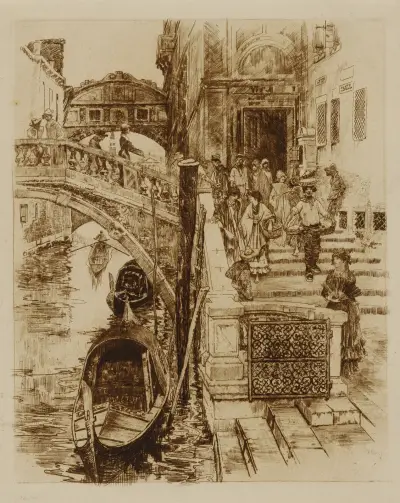 Bridge of Sighs, Venice, 1885 av Frank Duveneck