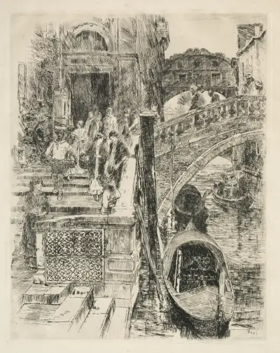 Bridge of Sighs, Venice, 1883 av Frank Duveneck