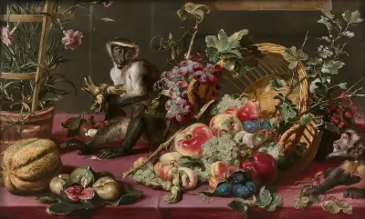 Opice u koše s ovocem, Frans Snyders