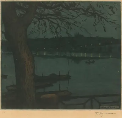 Blick auf den Hradschin vom Flussufer von Tavík František Šimon