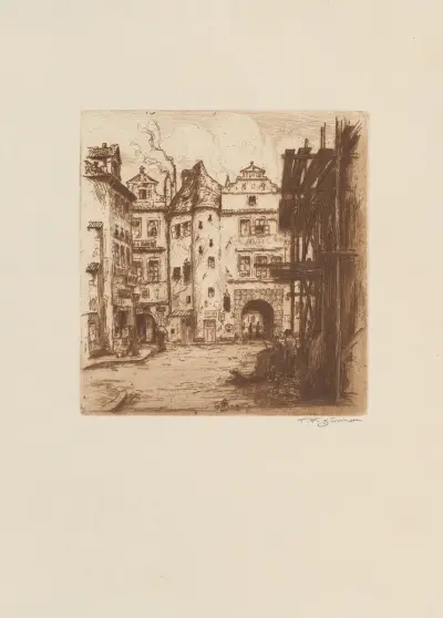 Der Eingang zum Teyn-Hof von Tavík František Šimon