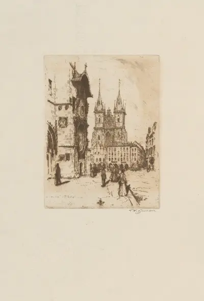 Das Altstädter Rathaus mit dem Teynkirche von Tavík František Šimon
