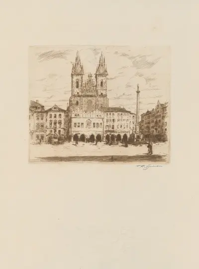 Die Altstadt mit dem Teyn von Tavík František Šimon