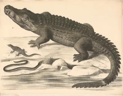 A Kokodil (Crocodilus vulgaris) b Eidechse (Lacerta agilis) c Blindschleiche (Anguis fragilis), Franz Engleder