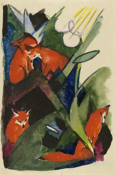 Čtyři lišky, Franz Marc
