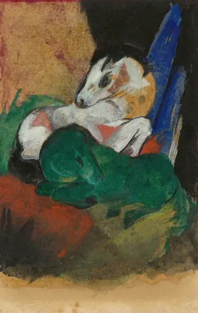 Zielony i biały koń, Franz Marc