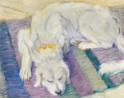 Ležící pes (portrét psa „Russi“), Franz Marc