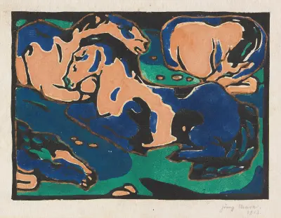 Śpiące konie, 1911, Franz Marc