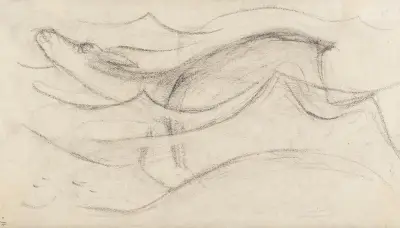 Schwimmendes Reh av Franz Marc