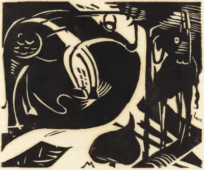 Dwa mityczne zwierzęta, Franz Marc