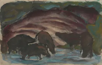 Divoká prasata ve vodě, Franz Marc