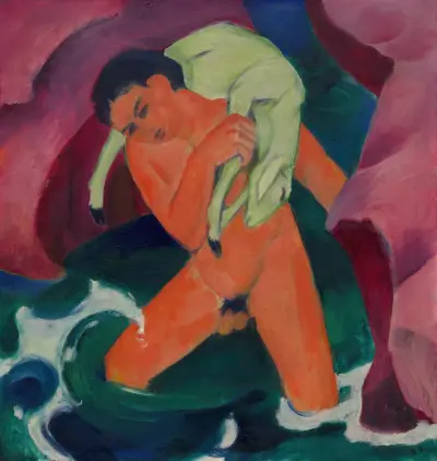 Mladý chlapec s jehnětem; Dobrý pastýř, Franz Marc
