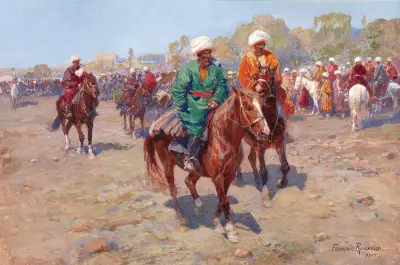 A Market Day in Central Asia, Franz Roubaud