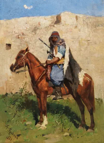 Kaukasischer Reiter av Franz Roubaud