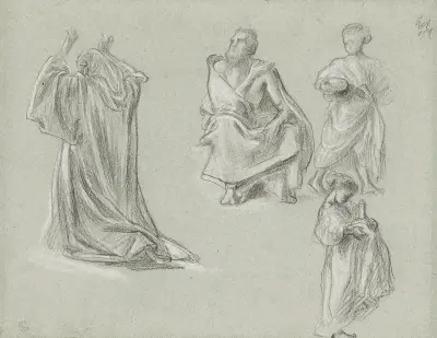 A sheet of figure studies av Frederic Leighton