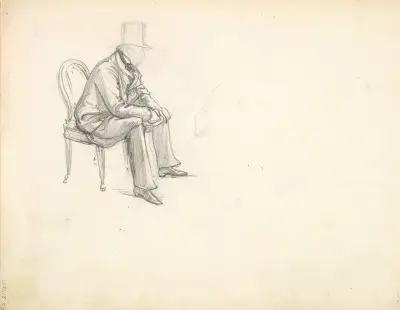 Man Seated on a Chair av Frederic Leighton